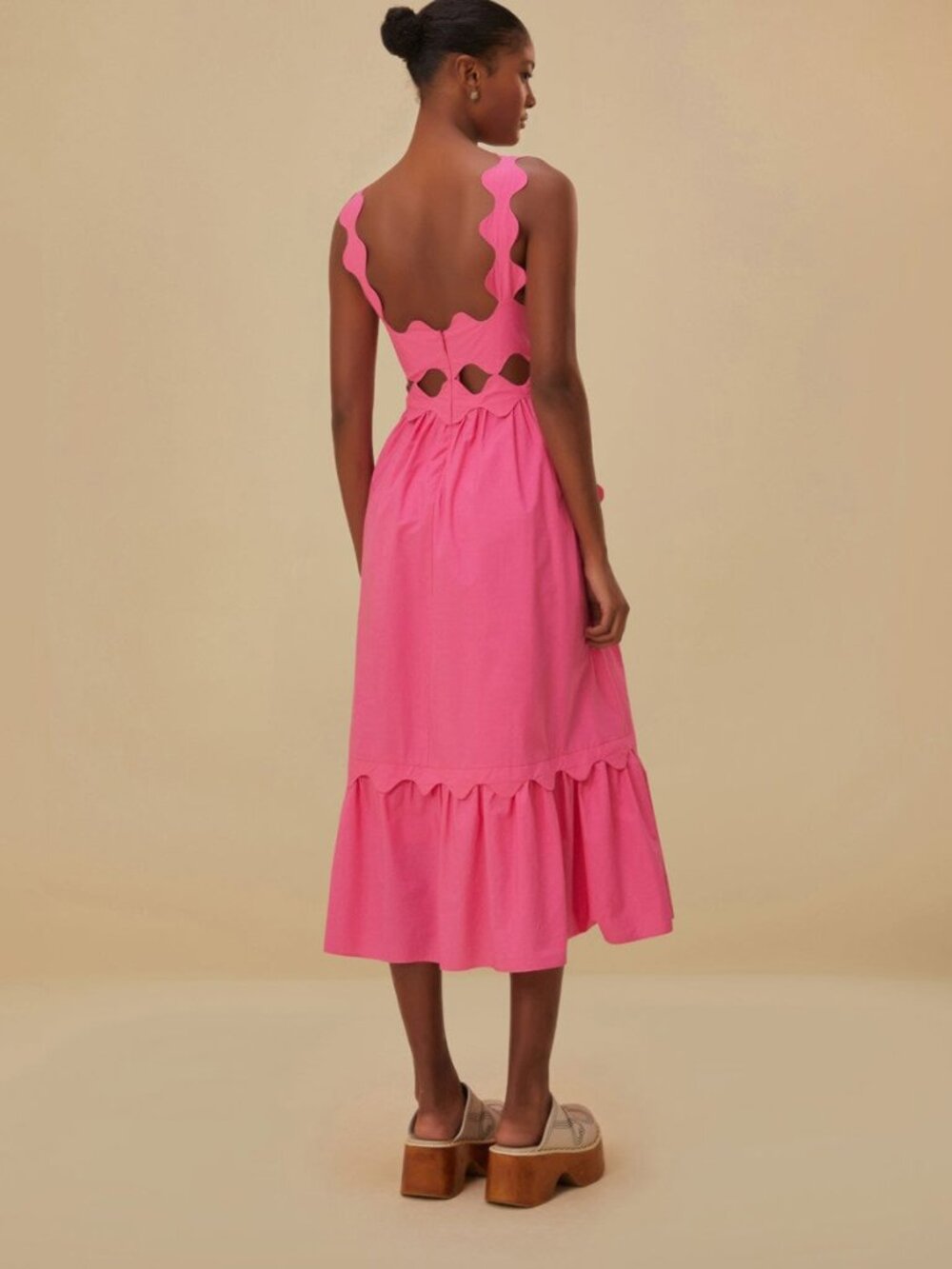 Farm Rio Pink Cut-Out Midi Dress XL NWT! - Picture 2 of 10